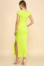 Load image into Gallery viewer, Crew Neck Cap Sleeve Rib W/ Lining Maxi Dress
