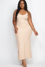 Load image into Gallery viewer, Plus Size Ribbed Side Slit Long Cami Maxi Dress
