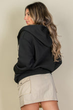 Load image into Gallery viewer, Graphic Drop Shoulder Zipper Up Hoodie
