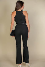 Load image into Gallery viewer, Ribbed Cropped Top And Bootcut Pants Sets
