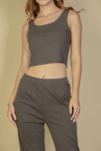 Load image into Gallery viewer, Flat Back Rib 3 Pieces Cami Top With Pants And Long Cardigan Set
