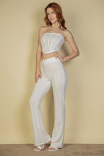 Load image into Gallery viewer, Strapless Corset Top &amp; Flare Pants Set
