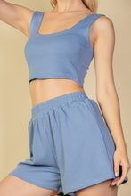 Load image into Gallery viewer, Crop Tank Top And Shorts Set

