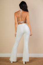 Load image into Gallery viewer, Split Front Backless Halter Top &amp; Flare Pants Set
