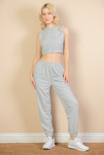Load image into Gallery viewer, French Terry Elastic Waist Tank Top &amp; Joggers Set
