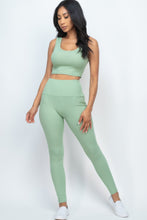 Load image into Gallery viewer, Ribbed Crop Top &amp; Leggings Set
