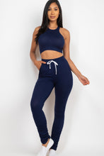 Load image into Gallery viewer, Crop Tank Top &amp; Ruched Pants Set
