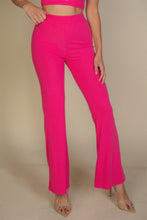 Load image into Gallery viewer, Ribbed Mock Neck Crop Tank Top &amp; Bootcut Pants Set
