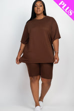 Load image into Gallery viewer, Plus Size Loose Fit Top &amp; Biker Shorts Set
