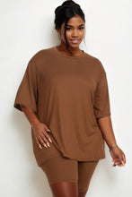 Load image into Gallery viewer, Plus Size Loose Fit Top &amp; Biker Shorts Set
