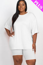Load image into Gallery viewer, Plus Size Loose Fit Top &amp; Biker Shorts Set
