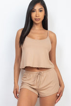 Load image into Gallery viewer, Ribbed Strappy Top &amp; Shorts Set
