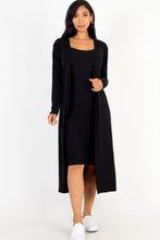 Load image into Gallery viewer, Ribbed Cardigan &amp; Cami Midi Bodycon Dress
