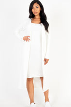 Load image into Gallery viewer, Ribbed Cardigan &amp; Cami Midi Bodycon Dress
