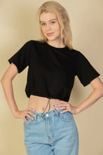 Load image into Gallery viewer, French Terry Toggle Drawstring Crop Top
