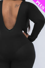 Load image into Gallery viewer, Plus Size Scoop Neck Long Sleeve Bodycon Jumpsuit
