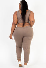 Load image into Gallery viewer, Plus Size French Terry Cropped Tank Top &amp; Joggers Set
