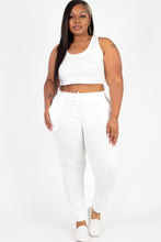 Load image into Gallery viewer, Plus Size French Terry Cropped Tank Top &amp; Joggers Set
