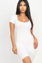 Load image into Gallery viewer, Short Sleeve Scoop Neck Bodycon Romper
