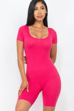 Load image into Gallery viewer, Short Sleeve Scoop Neck Bodycon Romper
