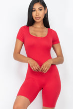 Load image into Gallery viewer, Short Sleeve Scoop Neck Bodycon Romper
