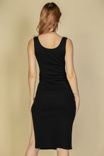 Load image into Gallery viewer, Flat Back Rib Sleeveless Tank Side Slit Bodycon Dress
