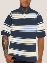 Load image into Gallery viewer, Old School Striped Pique Polo Shirt

