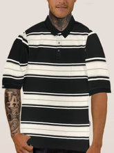 Load image into Gallery viewer, Old School Striped Pique Polo Shirt
