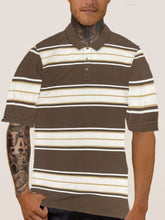 Load image into Gallery viewer, Old School Striped Pique Polo Shirt

