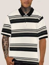 Load image into Gallery viewer, Old School Striped Pique Polo Shirt
