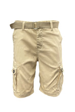 Load image into Gallery viewer, Mens Belted Cargo Shorts With Pockets
