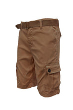 Load image into Gallery viewer, Mens Belted Cargo Shorts With Pockets
