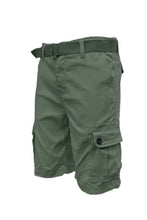 Load image into Gallery viewer, Mens Belted Cargo Shorts With Pockets
