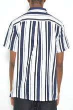 Load image into Gallery viewer, Mens Short Sleeve Striped Button Down Shirt Print
