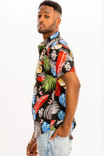Load image into Gallery viewer, Mens Print Hawaiian Button Down Shirt
