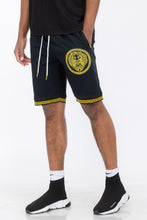 Load image into Gallery viewer, Mens Black And Gold Detail Shorts
