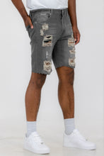 Load image into Gallery viewer, Distressed Stretch Denim Shorts
