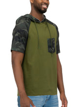 Load image into Gallery viewer, Mens Short Sleeve Camo Hooded Tshirt

