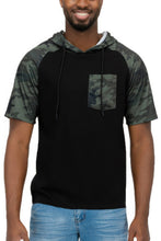 Load image into Gallery viewer, Mens Short Sleeve Camo Hooded Tshirt
