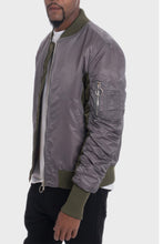 Load image into Gallery viewer, Two Tone Color Block Bomber Jacket
