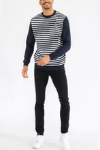 Load image into Gallery viewer, Knitted Round Neck Striped Sweater

