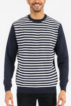 Load image into Gallery viewer, Knitted Round Neck Striped Sweater
