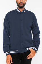 Load image into Gallery viewer, Mens Fleece Snap Button Varsity Jacket
