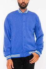Load image into Gallery viewer, Mens Fleece Snap Button Varsity Jacket
