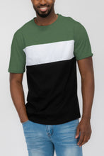 Load image into Gallery viewer, Mens Color Block Short Sleeve Tshirt
