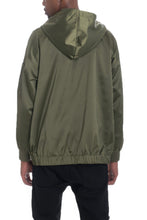 Load image into Gallery viewer, Satin Full Zip Hooded Windbreaker
