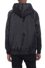 Load image into Gallery viewer, Satin Full Zip Hooded Windbreaker
