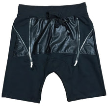 Load image into Gallery viewer, Leather Front Moto Short Pants

