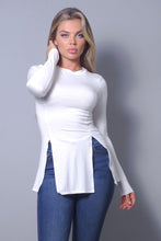 Load image into Gallery viewer, Sleek &amp; Chic Fall Long Sleeve Slitted Top
