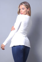 Load image into Gallery viewer, Sleek &amp; Chic Fall Long Sleeve Slitted Top
